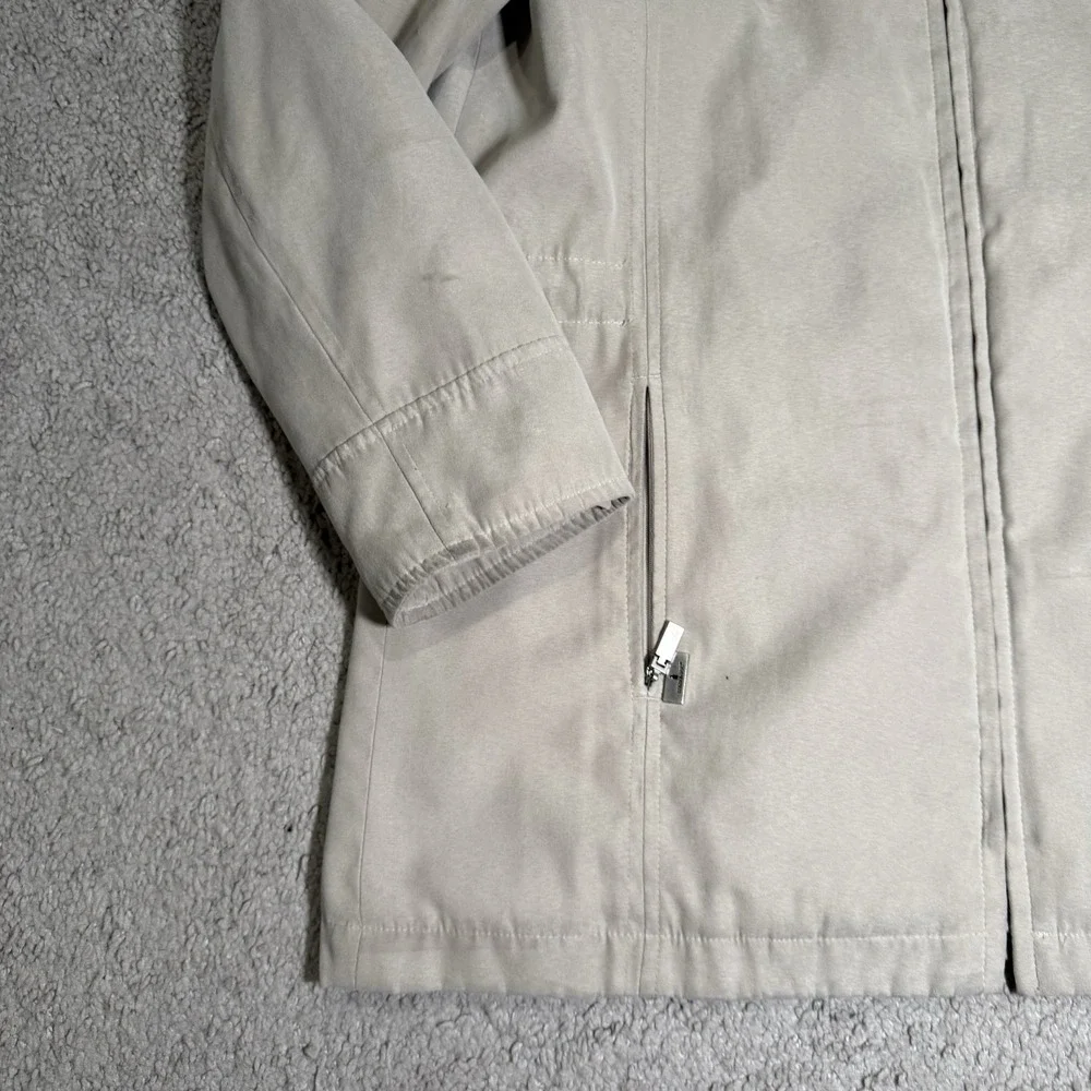 London Fog Women's Lined Microfiber‎ Sueded Zip Front Rain Jacket Sz XS PETITE